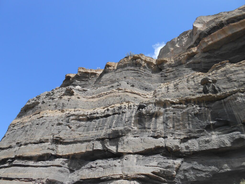 rock face, blue sky