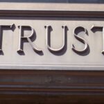 building facade, the word trust