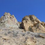 rocks, boulders, blue sky, desert,