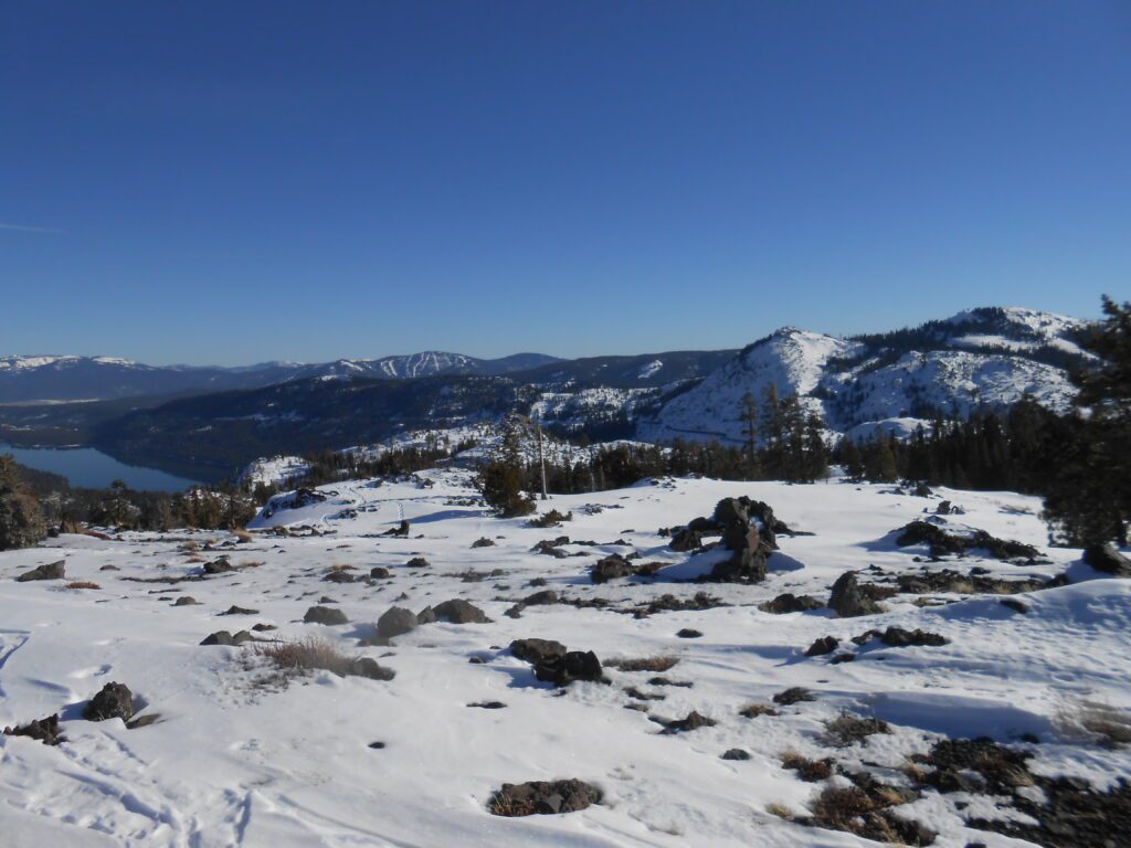 near donner summit, snow, blue sky